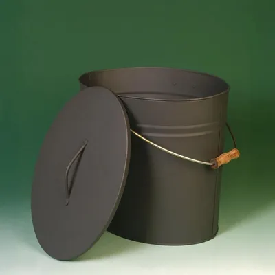 Produktbild von Asche- Eimer, Kohle-Eimer, Aschebehälter- anthrazit- mit Griff und Deckel, oval