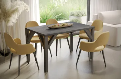 Produktbild von Endo-Moebel Esstisch Baltika 130cm - 240cm erweiterbar ausziehbar Holz Küchentisch (Beton Dunkel)