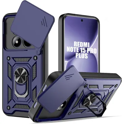 Image de Coque pour Xiaomi Redmi Note 15 Pro Plus 5G, Antichoc avec Protection Caméra Rigide - Bleu Marine