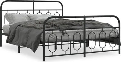 Immagine prodotto di vidaXL Struttura letto con testiera e pediera in metallo nero 150x200 cm