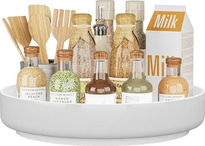 Image de Organisateur de cuisine avec panier métallique de 33 cm, compartiment réfrigéré et tiroirs