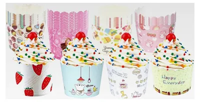 Produktbild von 100 Stück Muffin Backformen aus robustem Papier, groß Ø 5 cm, Muffinförmchen/Cupcake Backformen
