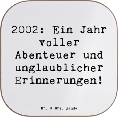 Produktbild von Mr. & Mrs. Panda Untersetzer Glas Spruch 2002 Geburtstag Abenteuer - Weiß - Geschenk, Tassen, Alter, Jahrgang, Happy Birthday, Coaster, Glückwunsch, Erinnerungen teilen