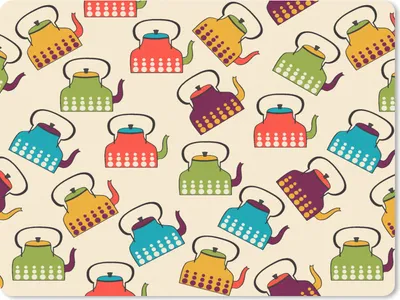 Produktbild von MuchoWow® Mauspad Mousepad Design - Retro - Teekanne - Farben 23x19 cm - Mousepads - Maus Mat - Pad - Mausunterlage - Schreibtischunterlage - Mauspad
