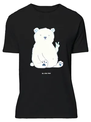 Produktbild von Mr. & Mrs. Panda Größe M T-Shirt Eisbär Faul - Schwarz - Geschenk, Homeoffice, Bär, Entspannen, Tshirt, Teddy, Büro, Shirt, Arbeit, mit Spruch, Herren