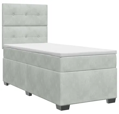 Obrázek produktu pro vidaXL Skříňová postel s matrací světle šedá 80 x 200 cm sametová