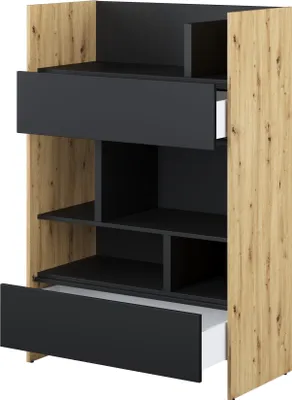 Produktbild von Regal Bed Concept Lenart BC-26 Standregal 92x138x40 cm Bücherregal passendes für horizontale Schrankbett (BC-06) (Weiß/Artisan Eiche)