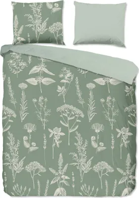 Produktbild von Good Morning Bettbezug "bloemen" - Grün - (260x200/220 cm) - Baumwolle 100% Flanell