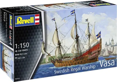 Imagen del producto de Revell, modelo a escala del barco sueco VASA, un velero. Kit de montaje, escala 1:150, VASA, plástico, nivel de dificultad: intermedio