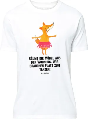 Produktbild von Mr. & Mrs. Panda Größe XL T-Shirt Fuchs Ballerina - Weiß - Geschenk, Tshirt, Tanzen, Geburtstag, Party, mit Spruch, Ballett, Feier, Shirt