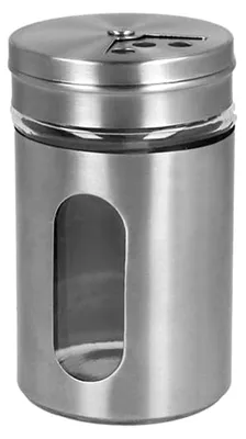 Produktbild von Gewürzstreuer aus Edelstahl mit Glaseinsatz, 100 ml