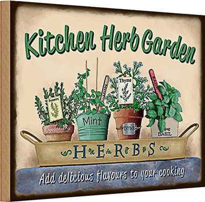 Produktbild von Holzschild Garten 30x20cm Kirchen Herb Garden Mint Thyme