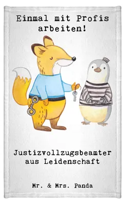Produktbild von Mr. & Mrs. Panda handtuch gäste wc Justizvollzugsbeamter Leidenschaft - Weiß - Geschenk, Lustig, gästehandtuch klein, Witzig, Gefängnis, Frotteetuch, Spruch, Gäste-WC