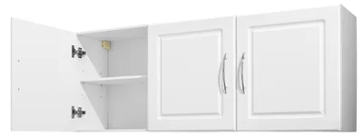 Produktbild von Wandschrank für Waschküche, 2-stöckiger Wandhängeschrank mit verstellbarer Ablage, Küchenschrank mit 3 Türen, für Küche Bad Wäscherei