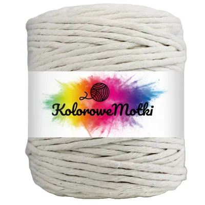 Zdjęcie produktu dla KoloroweMotki | Sznurek bawełniany | 100m 5mm | Naturalny | Sznurek bawełniany do makramy |  Mocny sznurek ekologiczny | Sznurek do rękodzieła
