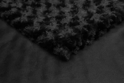 Produktbild von Minky Rosen, Plüschstrick Strukturiert Strudel, Schwarz 50 x 160 cm
