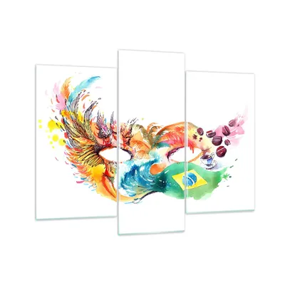 Produktbild von Bilder auf glas - Flagge Karneval Brasilien - 130x100cm - Glasbilder - Wandbilder - Kunstdruck - zum Aufhängen bereit - Wanddekoration aus Glas - Glas Bilder - Wandbild auf Glas - GCB130x100-3036