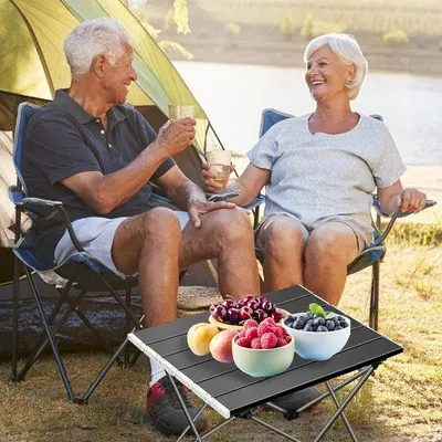 Produktbild von Leichter klappbarer Campingtisch aus Aluminiumlegierung, 1 kg, stabil für Outdoor-Aktivitäten