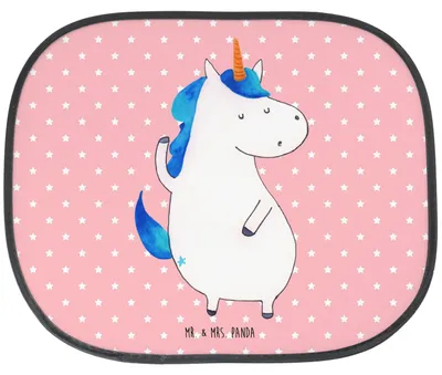Produktbild von Mr. & Mrs. Panda Sonnenschutz Pkw Einhorn Mann - Rot Pastell - Geschenk, Familie, Einhörner, Party, Seitlicher, Unicorn, Kfz, Auto, Cool, Fürs, Sonnenblende