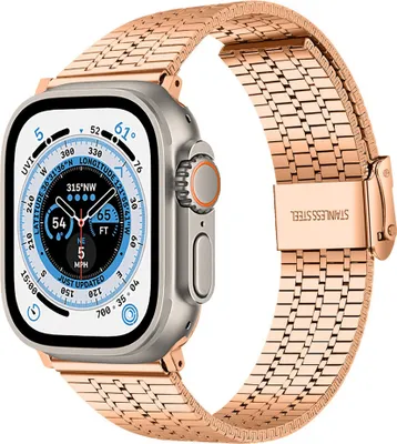 Produktbild von Strap-It Apple Watch Ultra Edelstahlarmband (Roségold)