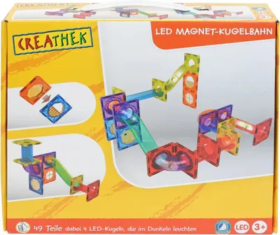 Produktbild von Creathek LED Magnet Kugelbahn, 49 Teile