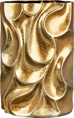 Image de Gilde Vase, rechteckig, "Relief", Keramik, goldfarben, VE 2, L. 10 cm, B. 17 cm, H. 27 cm 28983 4063387289839