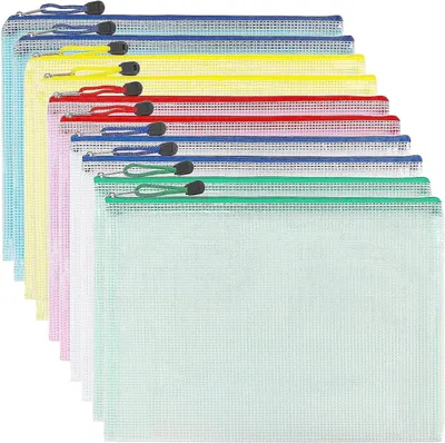 Produktbild von Dokumententas mit Reißverschluss, A4, 10 Stück, transparente PVC, für Büro und Reise