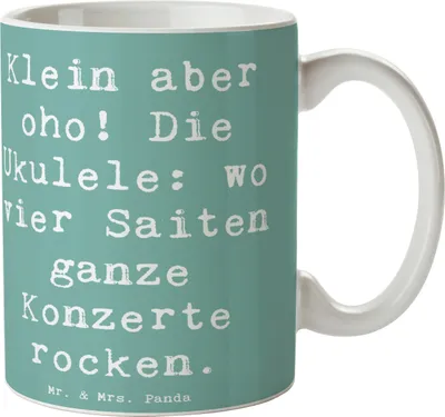 Produktbild von Mr. & Mrs. Panda Teetasse Spruch Ukulele Magie - Meeresbrise - Geschenk, Musiker, Musikinstrument, Musik machen, Pott, Instrument, Hawaii, Lernen, Kaffeetasse, Becher