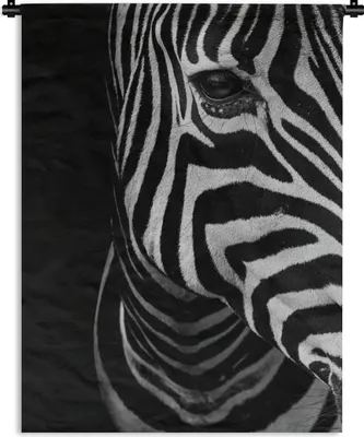 Produktbild von MuchoWow® Wandteppich Wandbehang Tiere - Zebra - Schwarz - Weiß 60x80 cm Tapisserie Dekoration Wandtuch - Decke - Wandtücher - Wohne