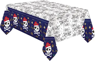 Produktbild von Piratentischdecke blau 120 x 180 cm