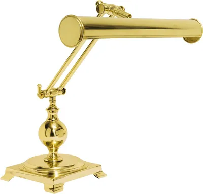 Produktbild von Bankerlampe Messing E14 43 cm hoch in poliert Jugendstil Tischleuchte