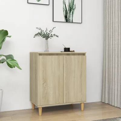 Obrázok produktu pre vidaXL Príborník s nohami z masívneho dreva Sonoma Oak 60x35x70 cm