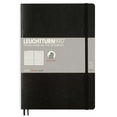 Produktbild von Leuchtturm1917 Notizbuch Softcover schwarz liniert