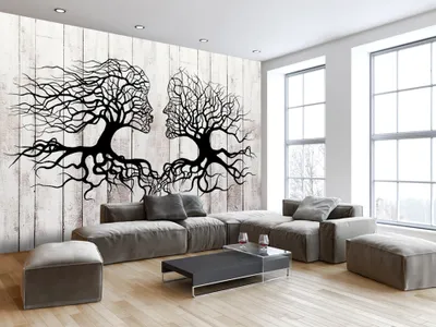 Immagine prodotto di Carta da parati in tessuto non tessuto 400x280 cm Carta da parati murale XXL astratta legno kiss h-A-0047-a-a