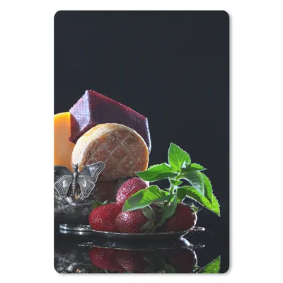 Produktbild von MuchoWow® Mauspad Mousepad Rustikal - Obst - Käse - Tisch - Stilleben 18x27 cm - Mousepads - Maus Mat - Pad - Mausunterlage