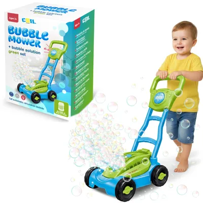 Obrázek produktu pro Sekačka na bubliny + tekutina na mýdlové bubliny zelená sada