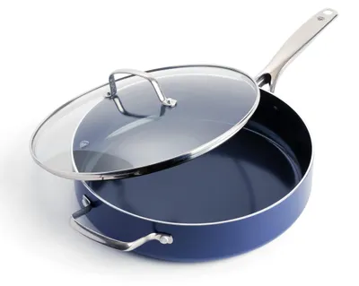Hapjespan 28 cm / 4,3 l, Alu, diamantverstärkt, antihaft, blau