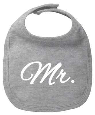 Produktbild von Huuraa Baby Lätzchen Mr. Schriftzug Heather Grey Klettverschluss  Baumwolle Latz Geschenkidee