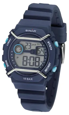 Produktbild von SINAR Jugenduhr Armbanduhr Digital Quarz Jungen Silikonband XE-69-2 Blau
