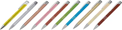 Produktbild von 10 Kugelschreiber aus Metall / 10 verschiedene Farben