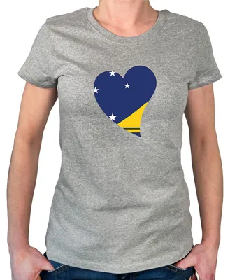 Produktbild von Huuraa Damen T-Shirt Tokelau Flagge Herz XL Sport Grey Bio Baumwolle Fairtrade Damenshirt Geschenkidee