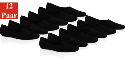 Produktbild von 12 Paar Damen & Herren Füßlinge – Unsichtbare Sneaker & Sport-Socken mit rutschfestem Silikon, Schwarz/47-50