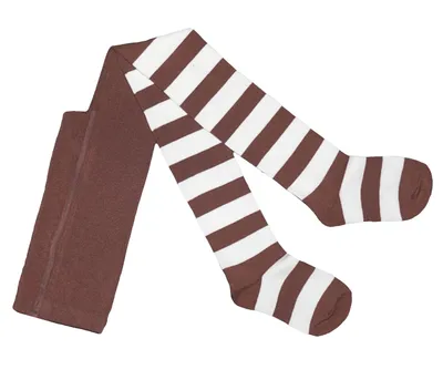 Produktbild von Kinder Strumpfhosen aus Baumwolle Große Blockringel Eichel-Latte Größe 122-128
