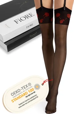 Produktbild von FIORE® Strapsstrümpfe SABADO 20 DEN | Strümpfe Damen Elastische Damenstrümpfe zum Anstrapsen | Lange Strümpfe y | schwarz , Größe : M