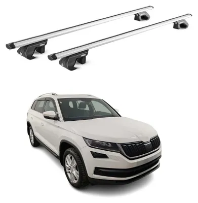 Produktbild von Dachträger Grundtäger für Skoda Kodiaq 2016-2024 90kg Aluminium Silber 2 tlg ABE, KI-generiertes Bild