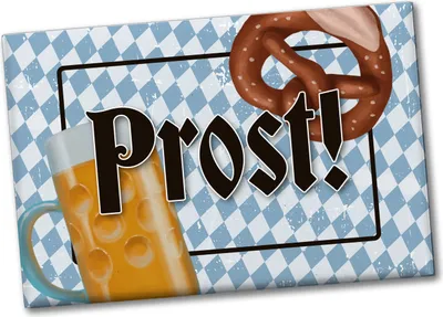 Produktbild von Prost! Souvenir Magnet mit Brezel und Bierkrug