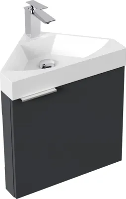 Produktbild von Gäste WC Eckbadmöbel Delta Slimline Gästebad SoftClose in versch. Ausführungen