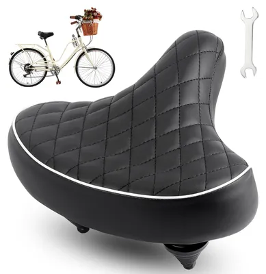 Image de Selle de vélo confortable en cuirPolyuréthaneavec mousse à mémoire de forme