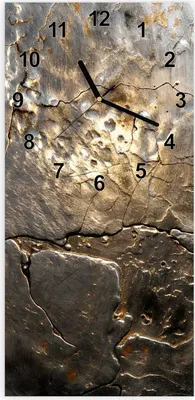 Produktbild von Wanduhr aus Glas mit Motiv Gekrakeltes Metall- 30 x 60 cm - inkl. Aufhängesystem