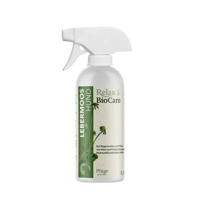 Produktbild von Relax Biocare für Hunde Lebermoos 500 ml - zur Regeneration und Pflege von Haut & Fell